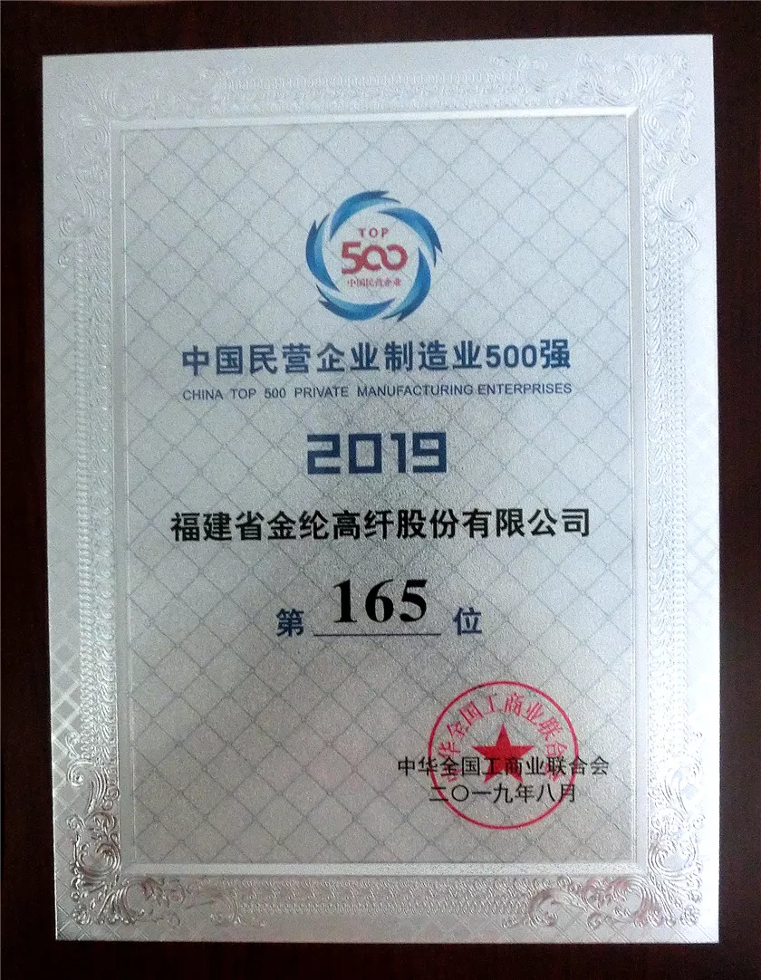 2019中国民营企业制造业500强